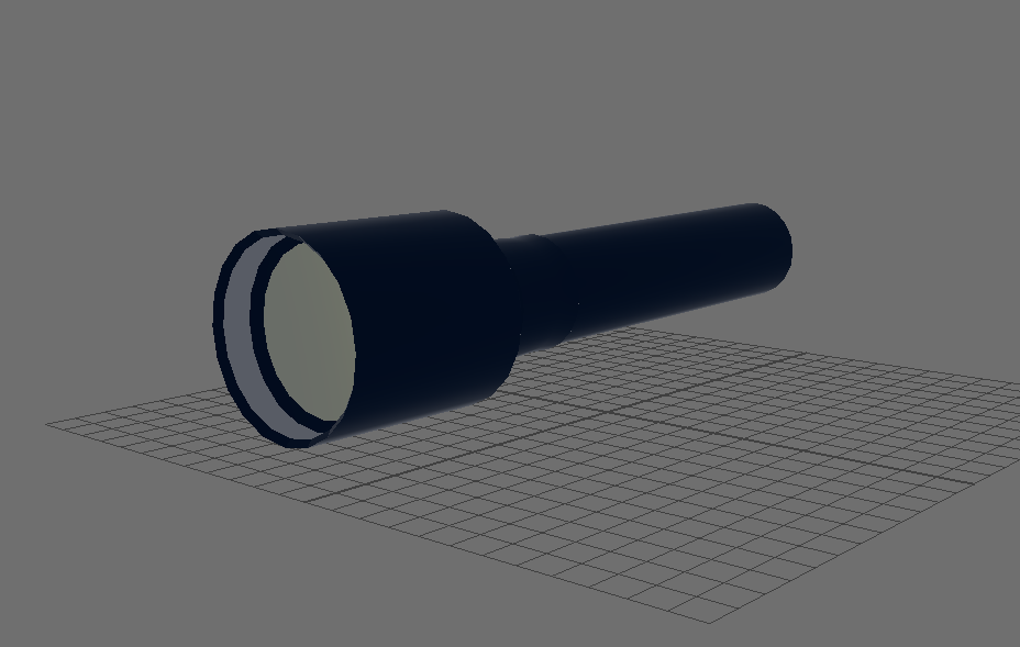 A 3D model of a flashlight
