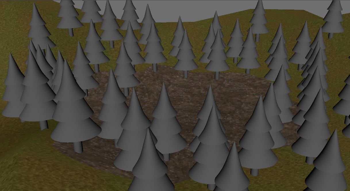 3D environment of a campsite area